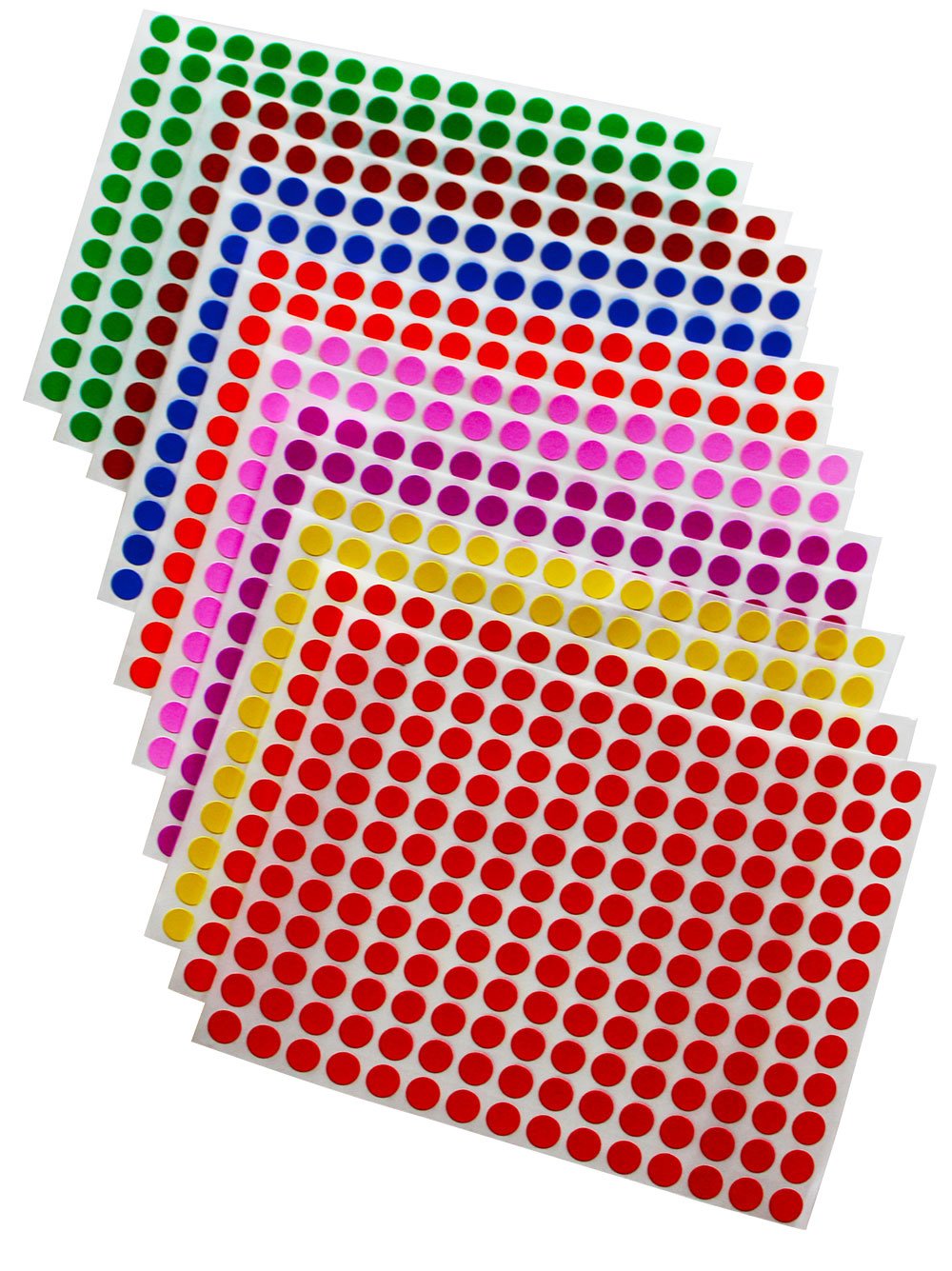 Royal Green Dot Stickers Assorted Colors Label - 2688 Pack,  Inch Circle Coding Sticker Dots - Round Coding Label Small Circle S