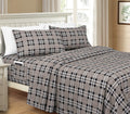 Elegant Comfort Lilliana Plaid 6-Piece Sheet Set, Supreme Coziness Fade & Wrinkle Resistant, 1500 Premium Hotel Quality Microfiber, Sheet Featuring Smart Pockets, Plaid Sheet Set, Full, Gray