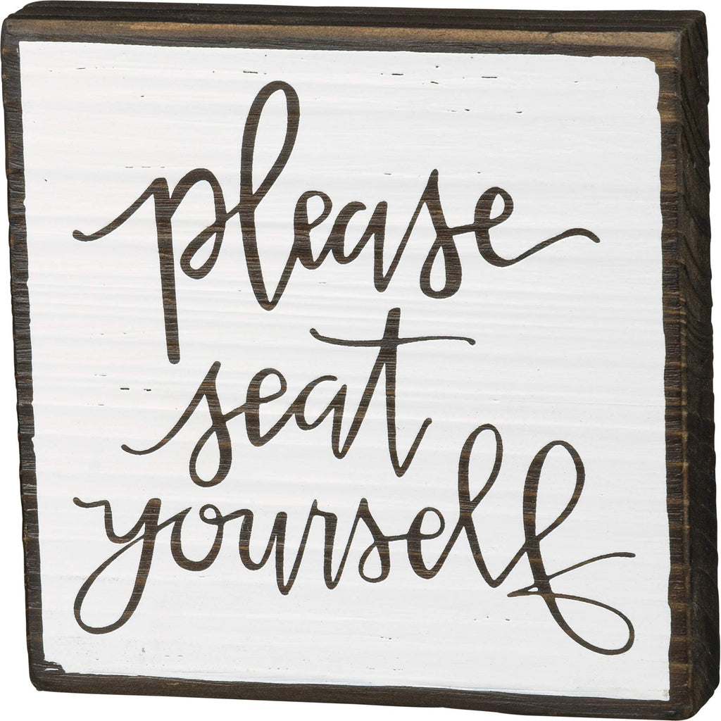 Primitives by Kathy Please Seat Yourself Inset Bathroom Home D  cor Sign One Size