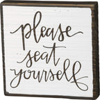 Primitives by Kathy Please Seat Yourself Inset Bathroom Home D  cor Sign One Size