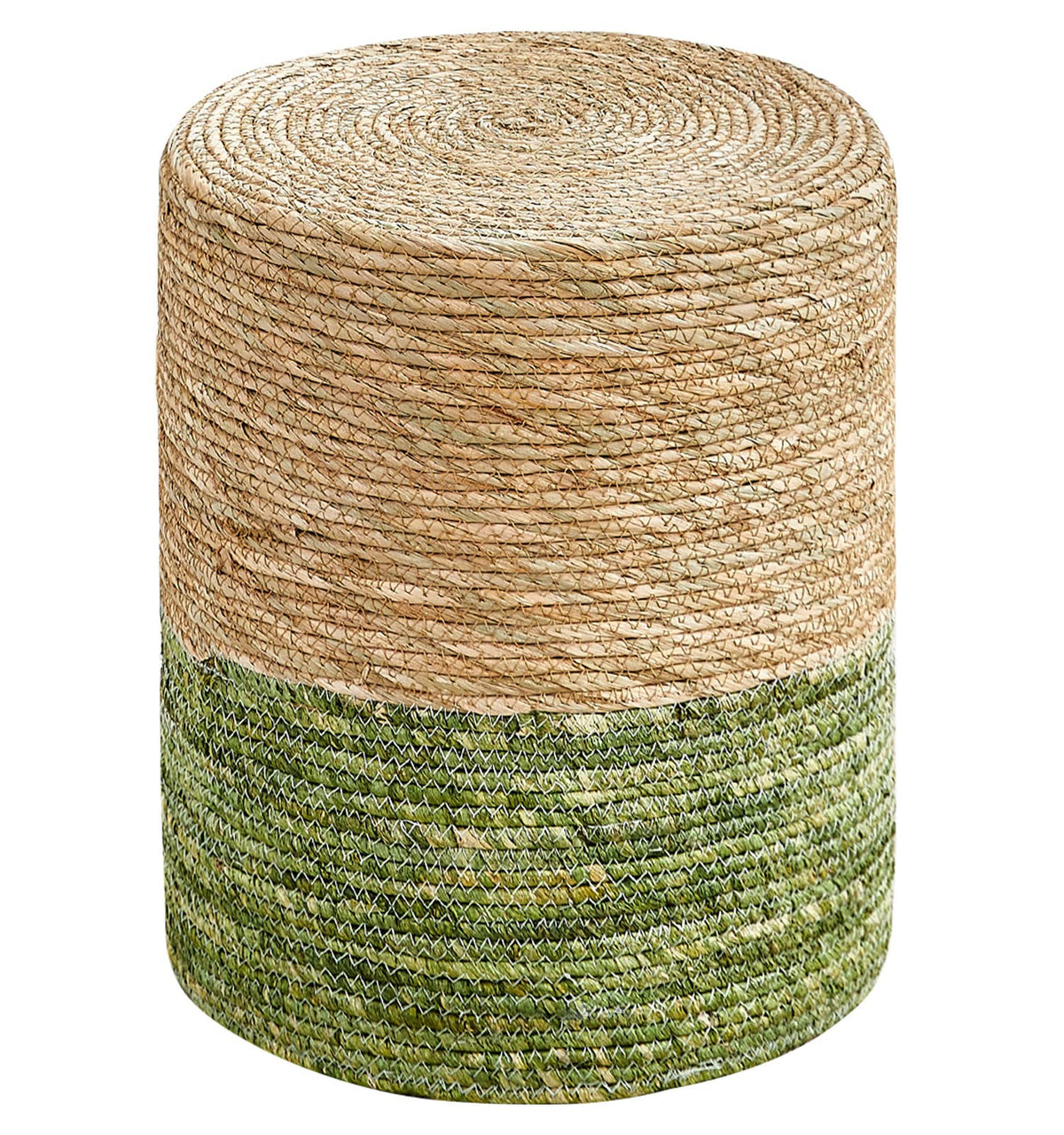Wimarsbon Ottoman Poof, Natural Seagrass Poufs, Hand Weave Round Footstool, Pouffe Accent Chair, Sitting Braided Footrest W/Jute