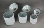 Things2Die4 Set Of 3 Black And White Vintage Farmhouse Tin Silo Canisters, One Size