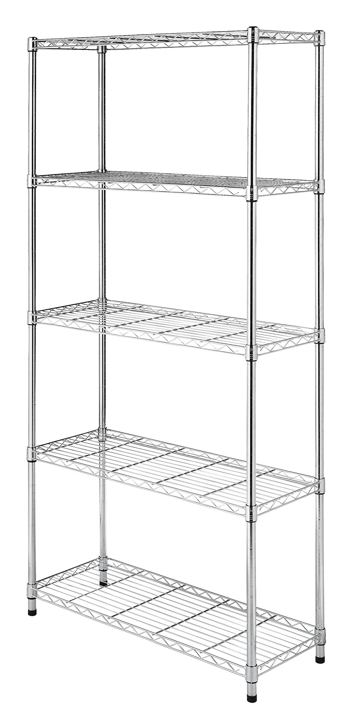 Whitmor 5-Wire Shelving Unit, Metal Storage Shelves, Durable Heavy Duty Shelf, Easy Assembly for Pantry, Kitchen, Garage, Plant 