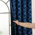 Story@Home 100% True Blackout Long Door Curtains 9 Feet Long Set Of 2 | Criss Cross Printed | Room Darkening Curtain | Thermal I