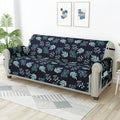 Story@Home Quilted Sofa Cover 4 Seater Fully Covered Microfiber Sofa Cover 4 Seater 175 X 220 Cm Navy & Sky Blue, Printed 4 Seat