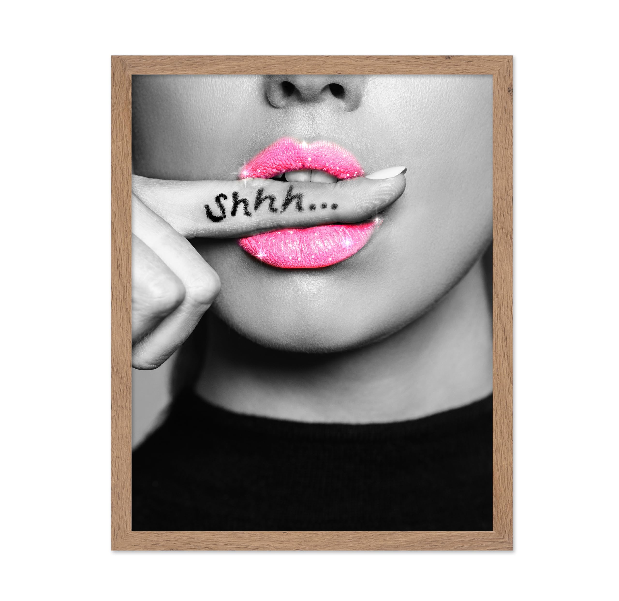 Poster Master Biting Finger Poster - Pink Lips Print - Fashion Art - Modern Art - Trendy Art - Gift for Men, Women & Fashionista