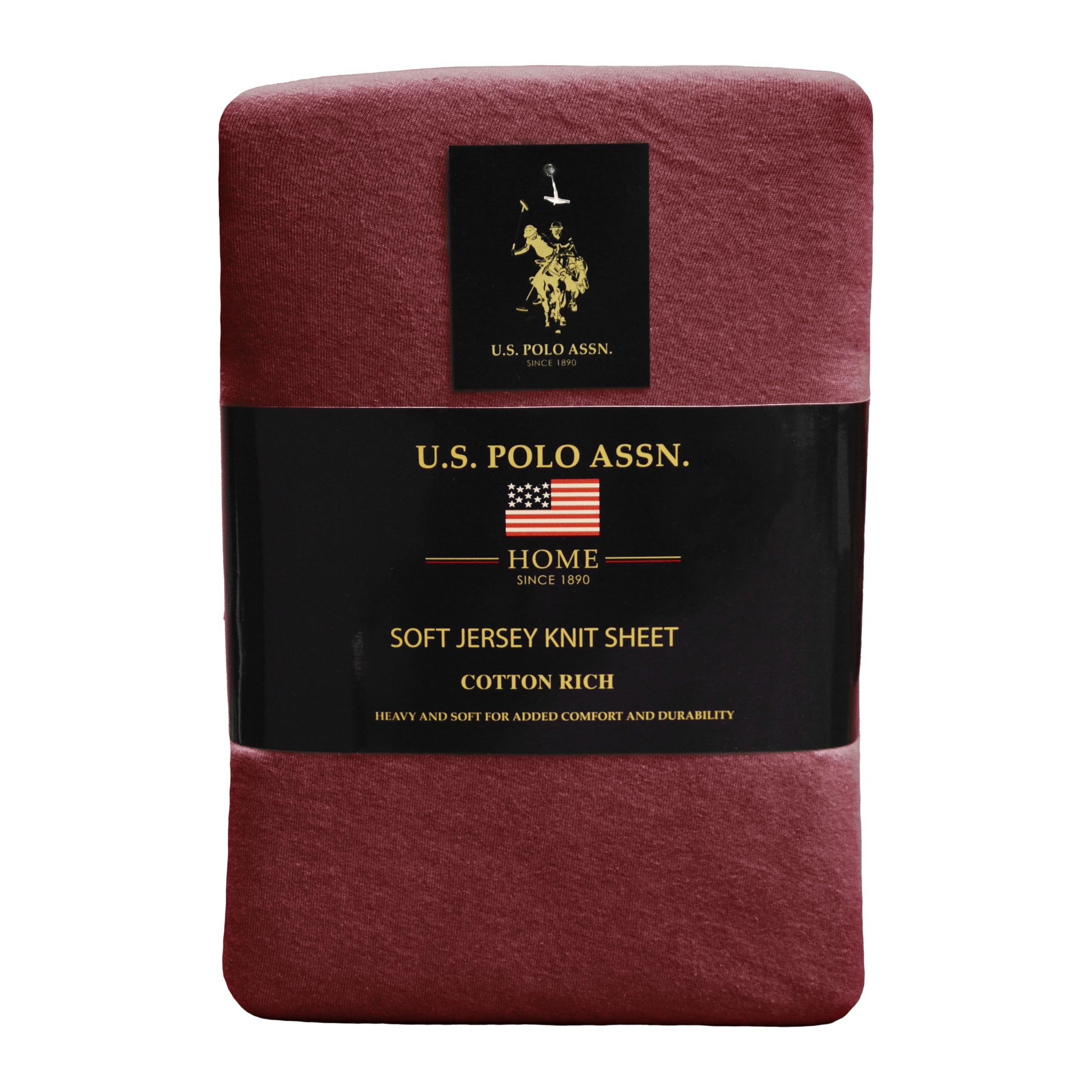 U.S. Polo Assn. All Season, Soft And Cozy T-Shirt Material, 1800 Thread Count 4-Piece Cotton Rich Jersey Sheet Set