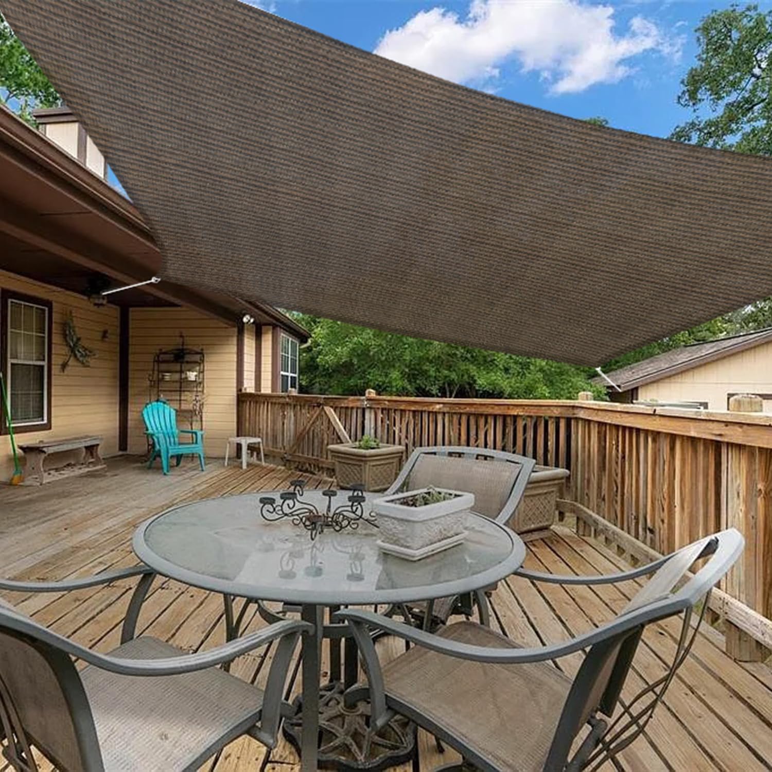 Infrange 6' X 19' Rectangle Sun Shade Sails Canopy Uv Block For Patio Deck Pergola Yard Lawn Outdoor Activities (Brown)