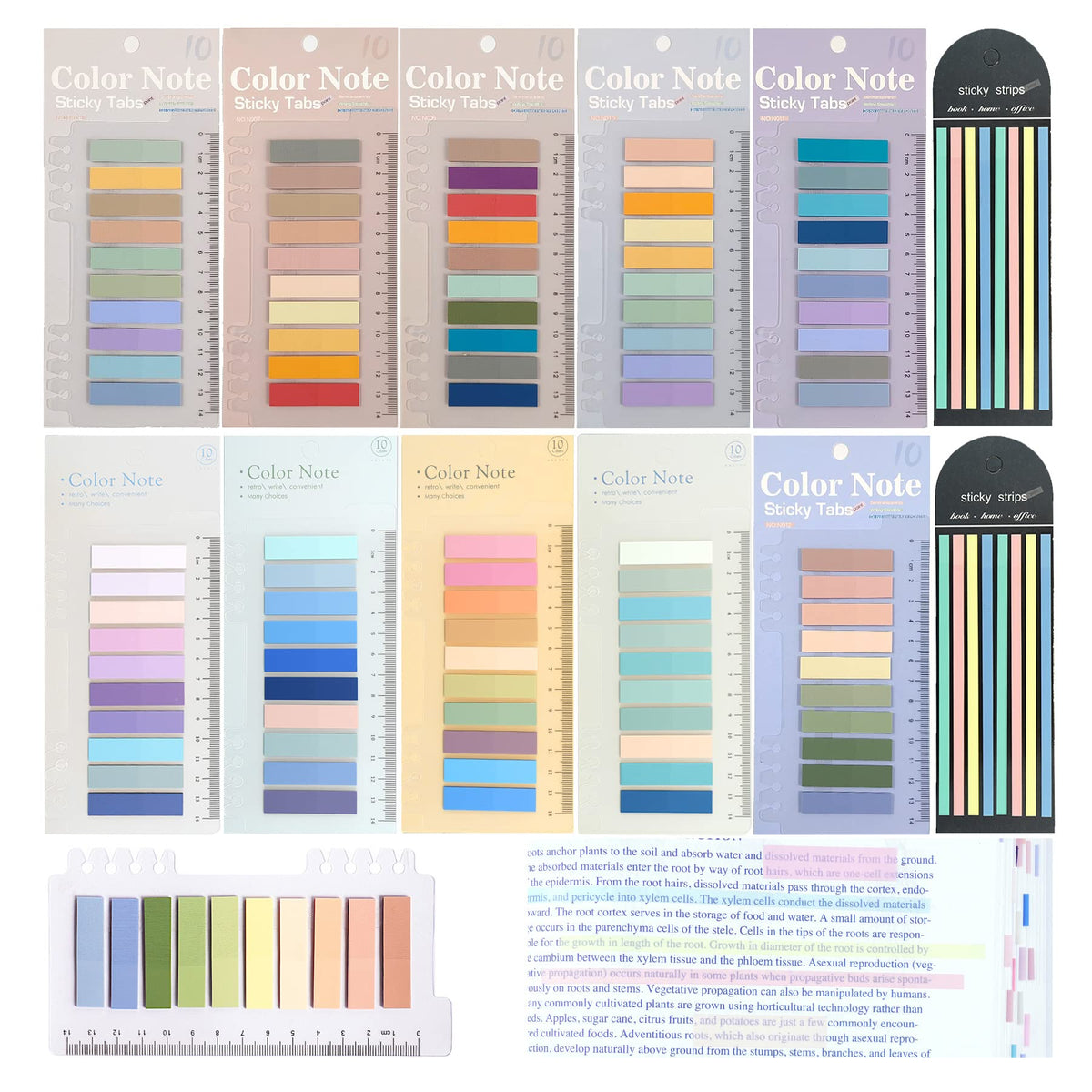 Wschu 2320Pcs Book Tabs For Annotating Books, 104 Colors Morandi Sticky Tabs For Binders, Page Markers Transparent Sticky Notes,