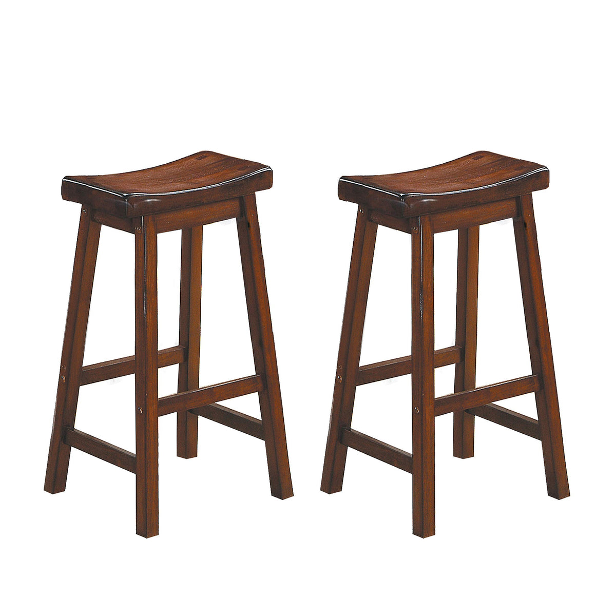 Homelegance Saddleback 29-Inch Height Barstool, Cherry, Set of 2