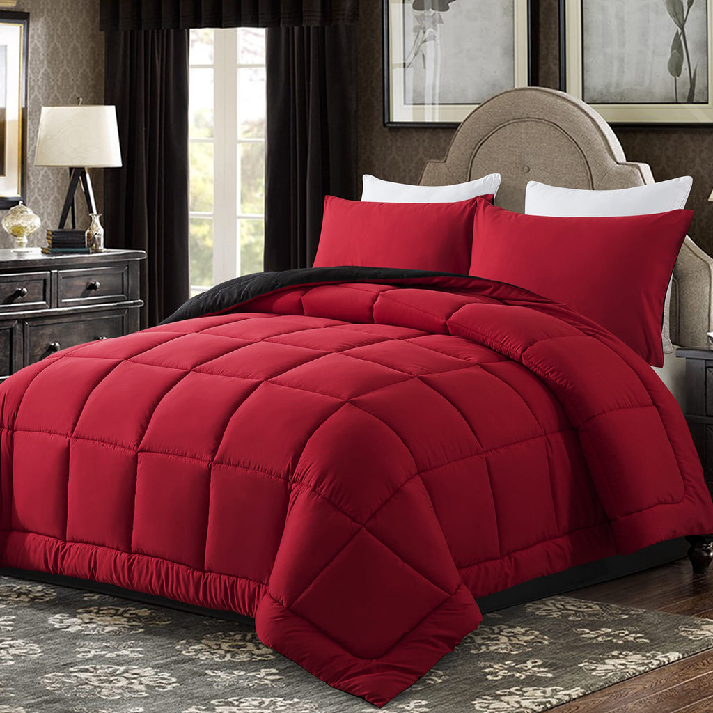 Downcool Full Size Comforter Sets -All Season Bedding Comforters Sets With 2 Pillow Cases -3 Pieces Bed Set Down Alternative Com