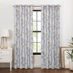 Eclipse Blackout Curtain, Larissa Leaf Grommet Curtain, 95 in Long x 50 in Wide, Patterned 100% Blackout Curtain, Thermal Insula