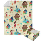 Disney Moana 2 Island Pattern Silk Touch Sherpa Throw Blanket 50X60 Inches