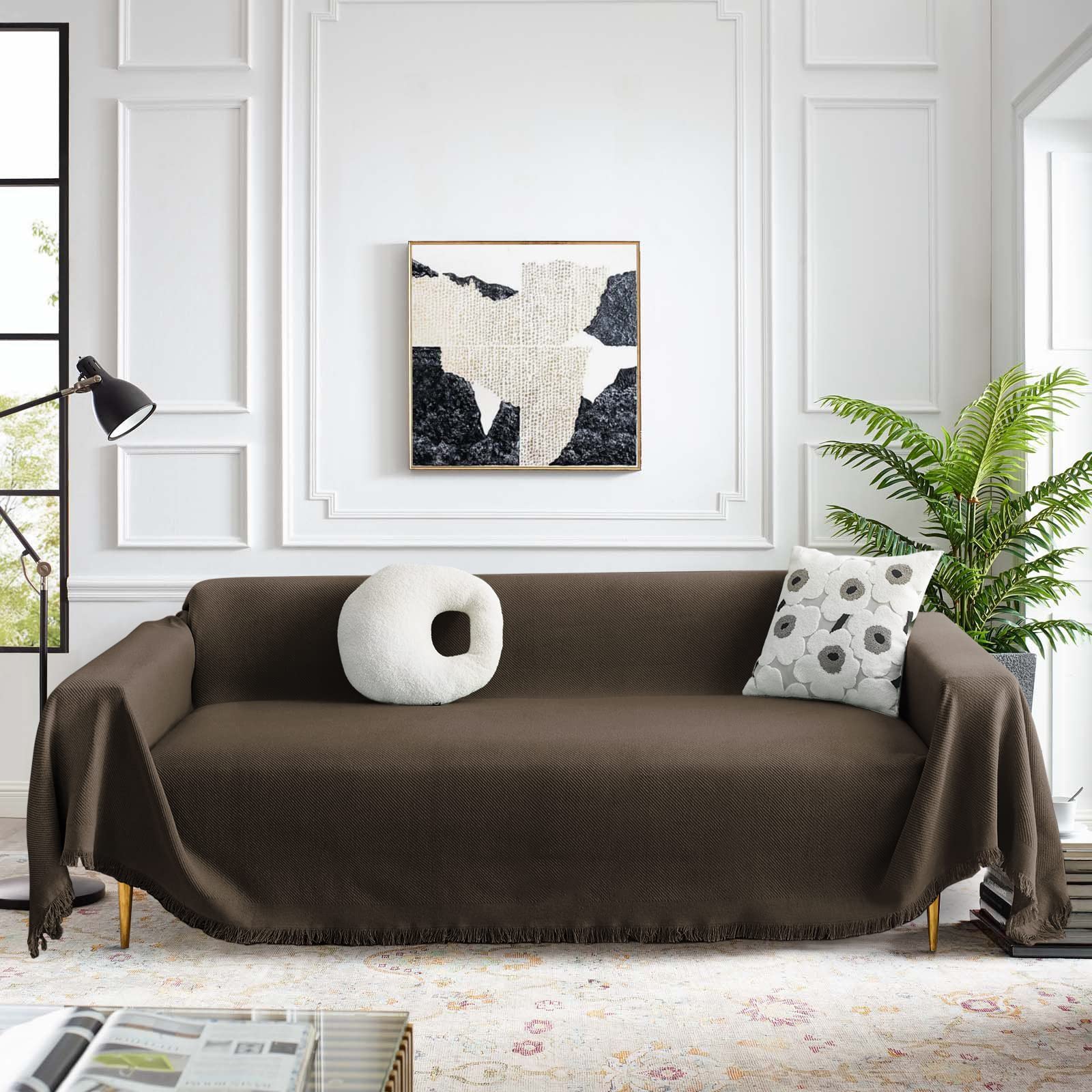 Meetsky Couch Cover Sectional L Shape Sofa Cover Protector Sofa Throw Cover Washable Sectional Sofa Slipcovers, Thick Soft Fabri