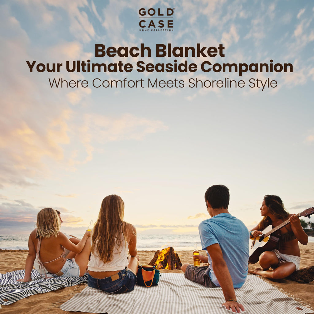 Gold Case Home Collection Myra Original Turkish Beach Towel Set Of 5-100% Cotton Beach Towels - Oversized Turkish Towels Set - Q