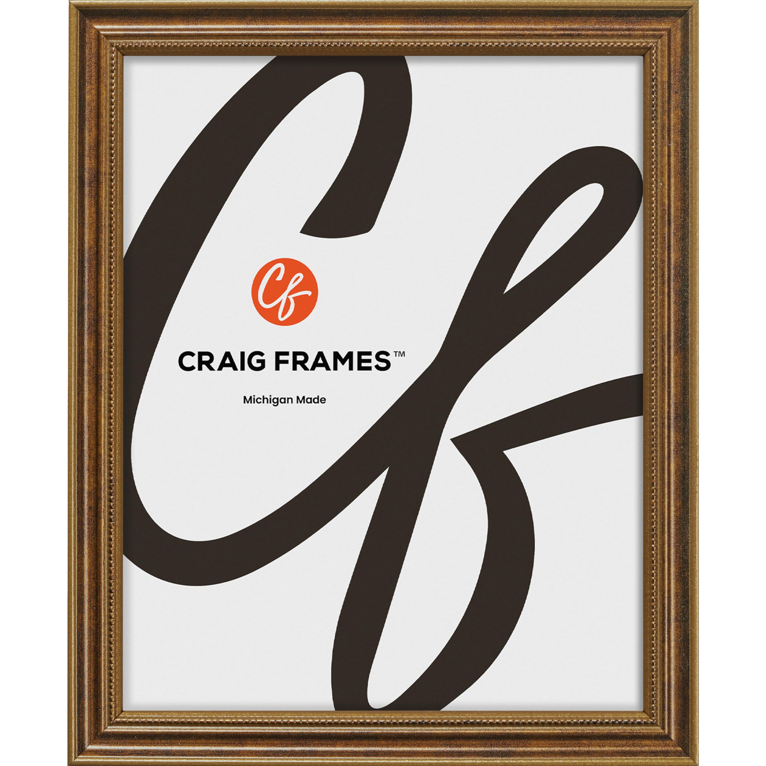 Craig Frames 314BR, 6x6 Picture Frame, Ornate Bronze