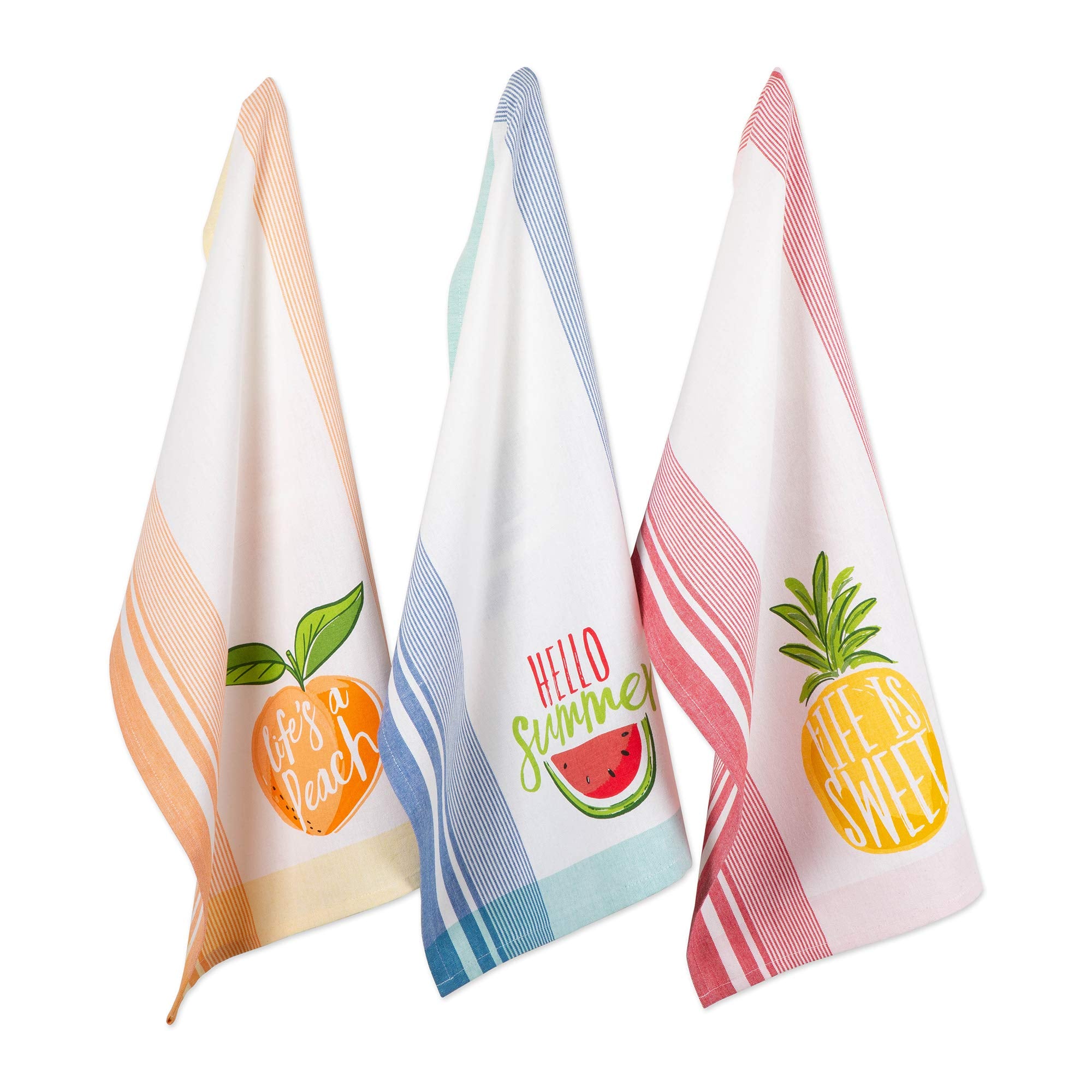DII Watermelon Collection, Summer Fun, Dishtowel (Set of 3) Hello Summer