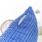 Home Brilliant Pillow Cover 12 X 20 Blue Decorative Pillows Plush Velvet Corduroy Striped Pillow Cases Pillow Cover For Chair Of