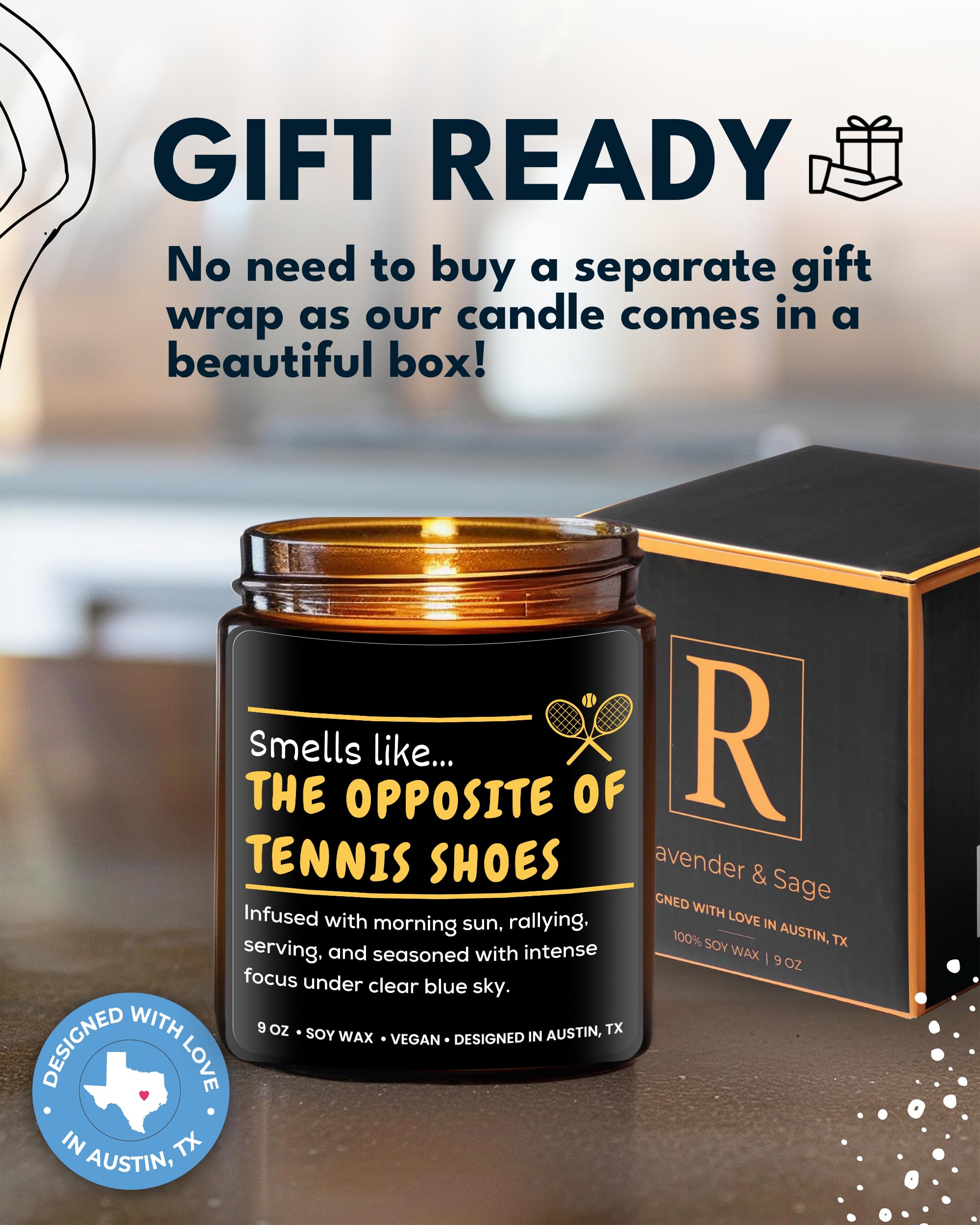 Funny Tennis Candle, Unique Tennis Gifts For Men & Women, Perfect Tennis Gift For Him Or Her, Gifts For A Tennis Coach & Player,
