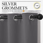 Nicetown Blackout Curtain Blind For Bedroom, Single Panel, W34 X L63 Inches, Grey/Gray, Thermal Insulated Grommet Blackout Room Darkening Drape/Drapery