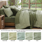 Casaagusto Queen Comforter Set, 7 Pieces Sage Green Seersucker Bed In A Bag Queen Size Soft All Seasons, Bedding Sets With Comfo
