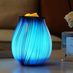 Electric Wax Melt Burner Art Glass Scented Candle Warmer with Timer and 7 led Color Changing Removable Silicone Dish for Wax Mel