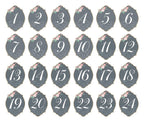 Lillu Lillian Rose Vintage Chalkboard Table Numbers 1-24, Black/Pink