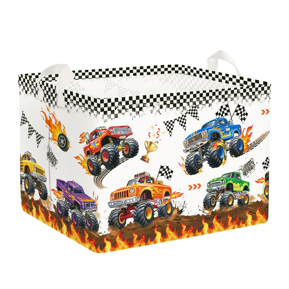 Clastyle Car Kid Storage Basket Foldable Boy Toy Laundry Hamper, 36L Truck