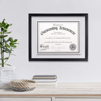 Malden International Designs Wood Floater Document Frame, 8.5X11/11X14, Black