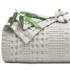 Phf Cooling Waffle Blanket Queen Size, Lightweight 60% Rayon Derived From Bamboo & 40% Cotton Breathable Blanket For Hot Sleepers, Soft And Luxury For Bed Couch And Sofa, 90'X90', Grey