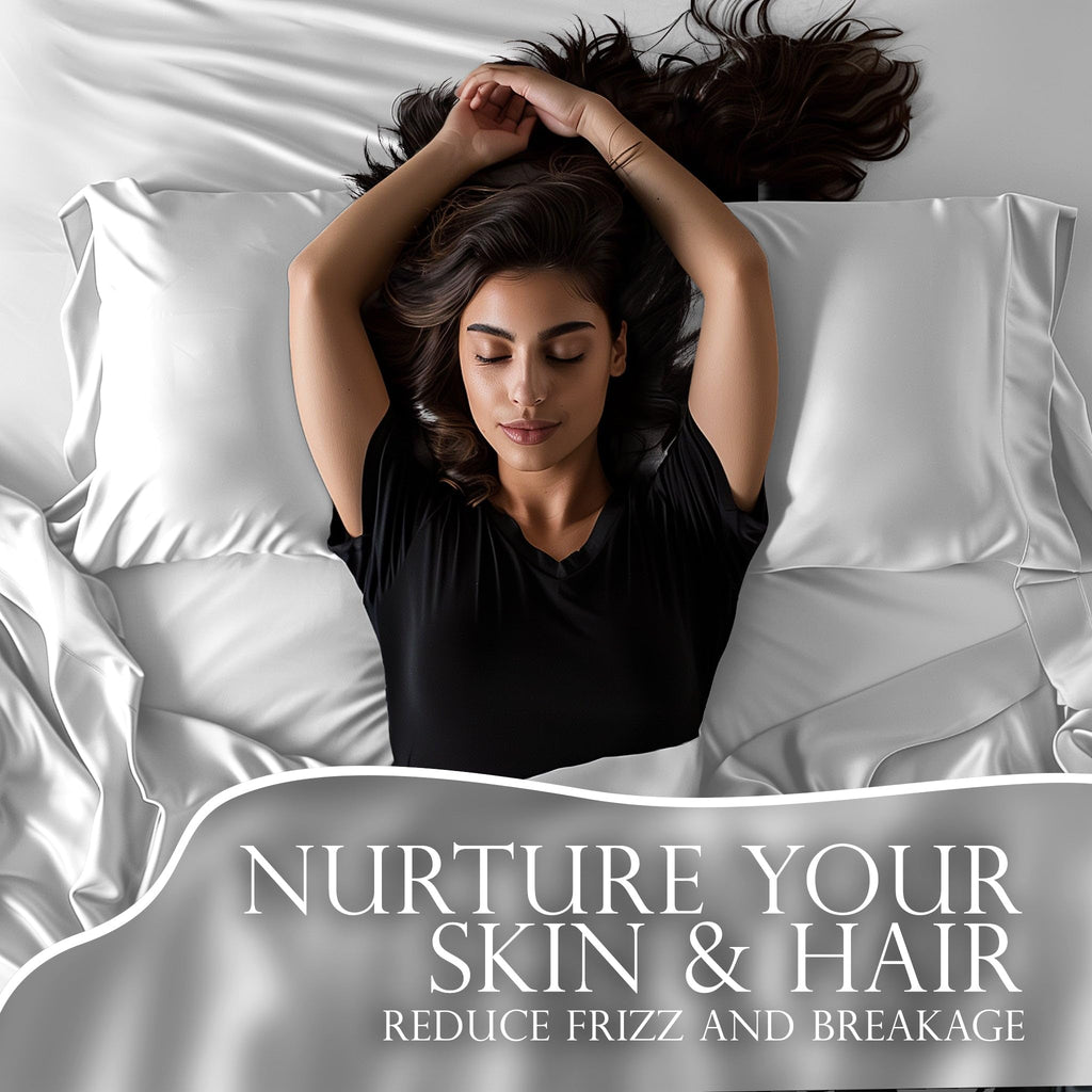 Decolure Satin Sheet Queen Set 6Pcs - Luxurious & Genuine Silk Feel Satin Sheets Queen - Elegant & All-Season Silky Soft Queen S