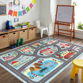 Livebox Large Playroom Rug 5'X7' Kids Play Mat For Classroom, Road Traffic Carpet For Boys Girls Playing Cars Toys, City Life Nu