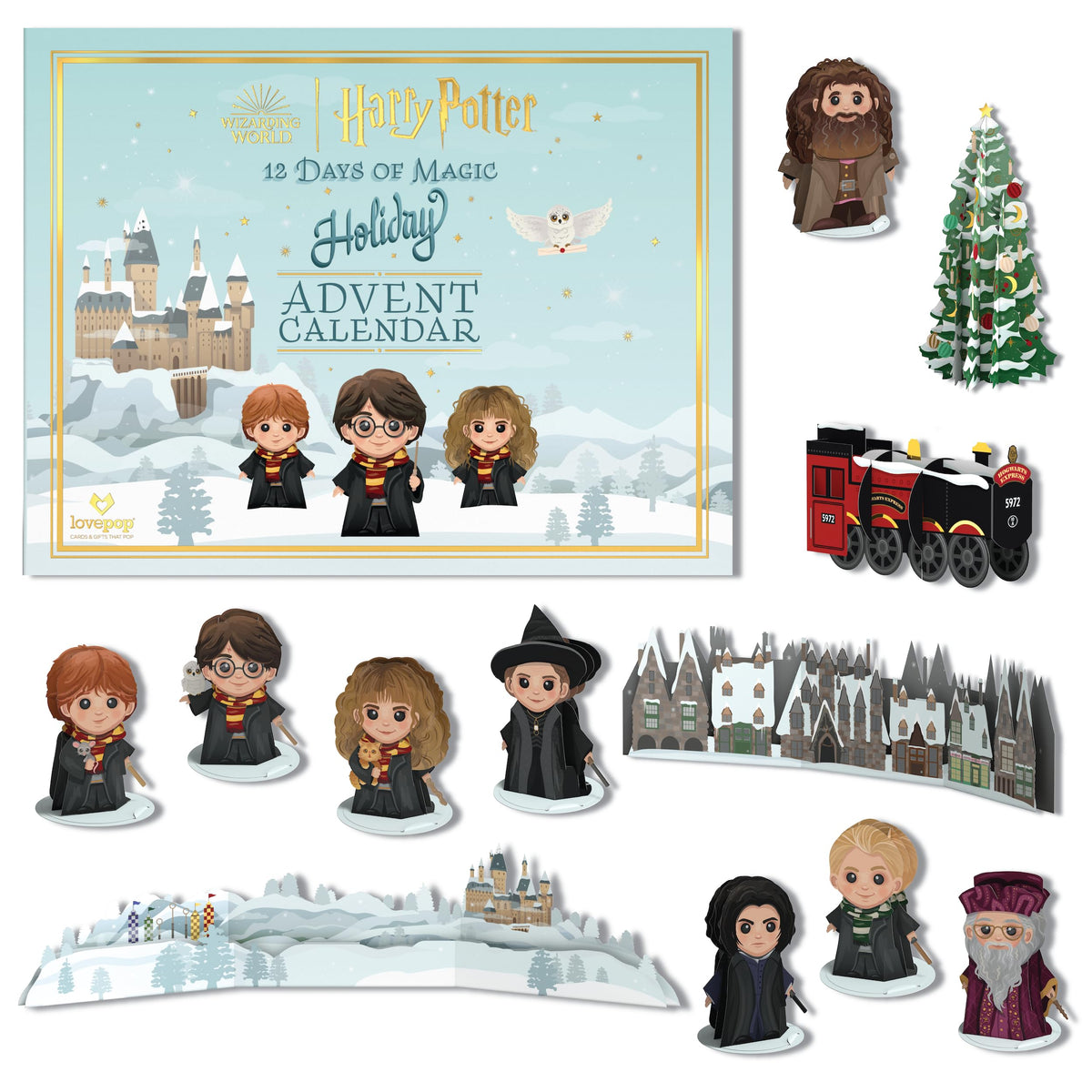 Lovepop Harry Potter Advent Calendar, 12 Days Of Magic Holiday Advent Calendar, 2023 Advent Calendar for Kids, Countdown Calenda
