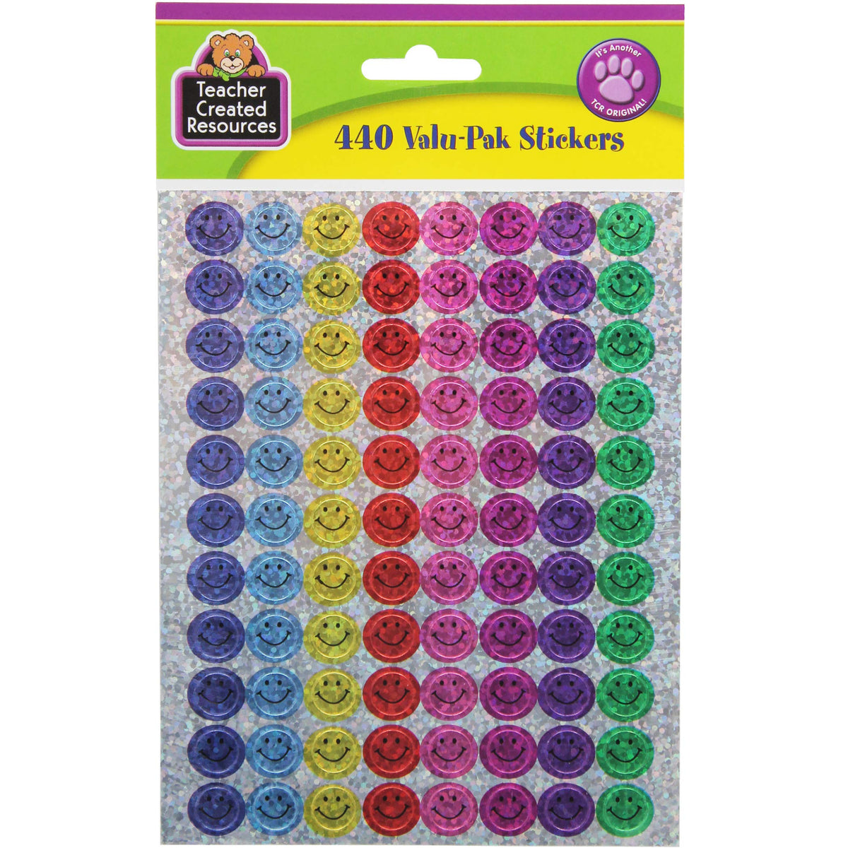 Teacher Created Resources Mini Happy Face Sparkle Stickers Valu-Pak, Multi Color (6631) 0.38 Inch