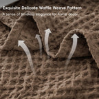 Phf Ultra Soft Waffle Weave Blanket Twin Size 66'X 90'- Washed Lightweight Breathable Cozy Woven Blanket For Bed - Aesthetic Decor For Couch Bedding Sofa Home Car - Cocoa Brown