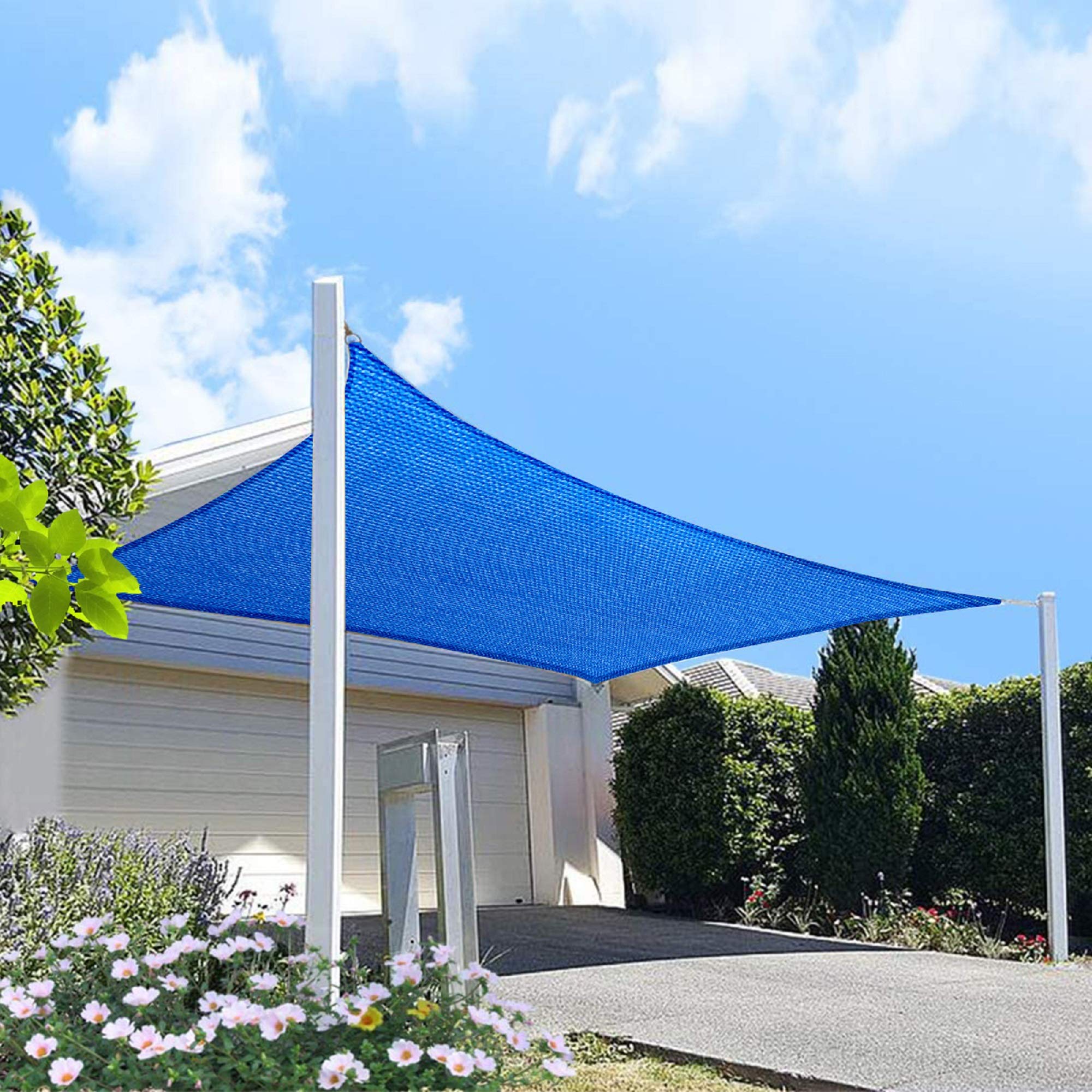 Homa 18' X 20' Blue Rectangle Sun Shade Sail Canopy, 95% Uv Blockage Awning Shelter Fabric Cloth Screen For Patio Outdoor Backya