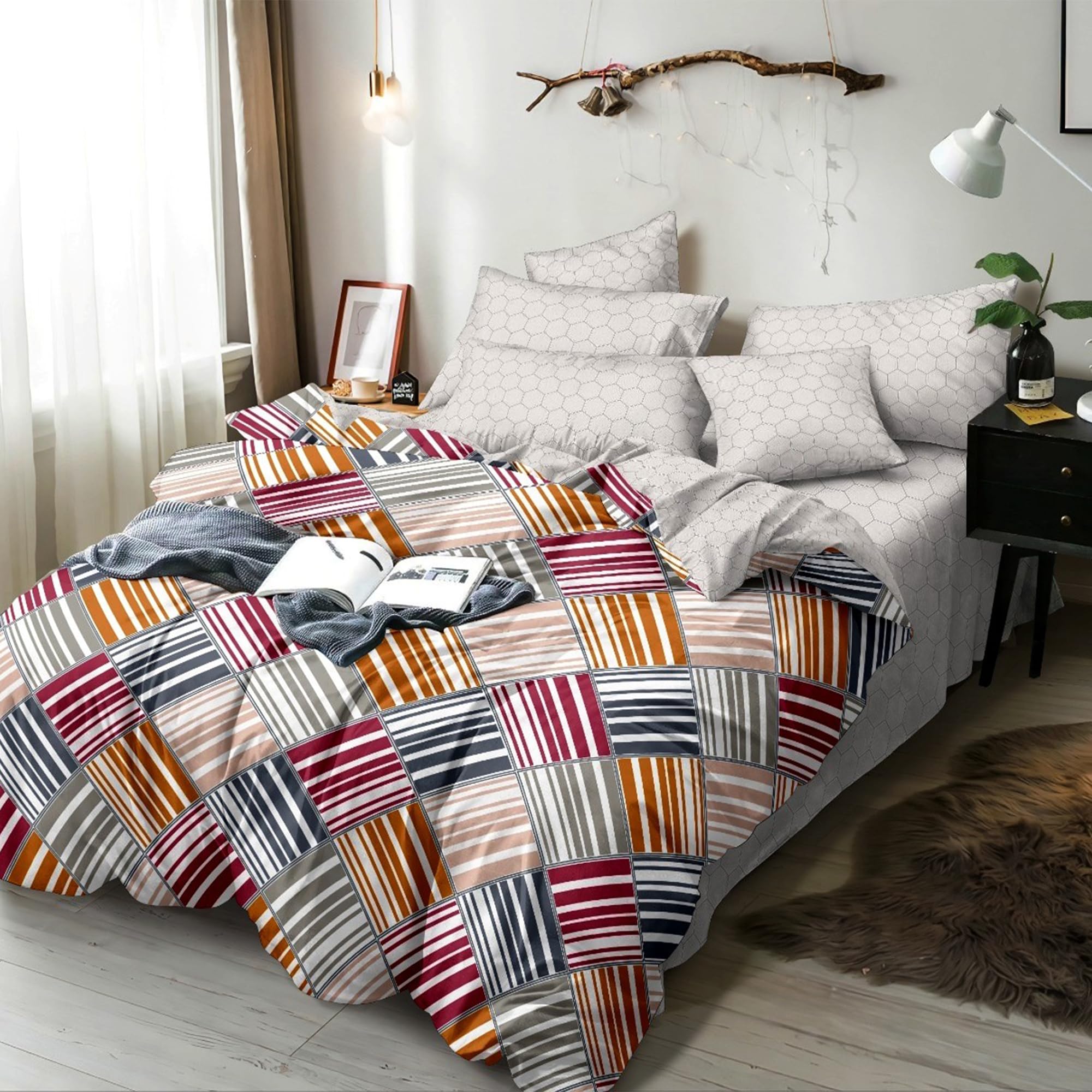 Filltex Microfibre Reversible Comforter, Double Bed Size, All Season Blanket Ac Rooms
