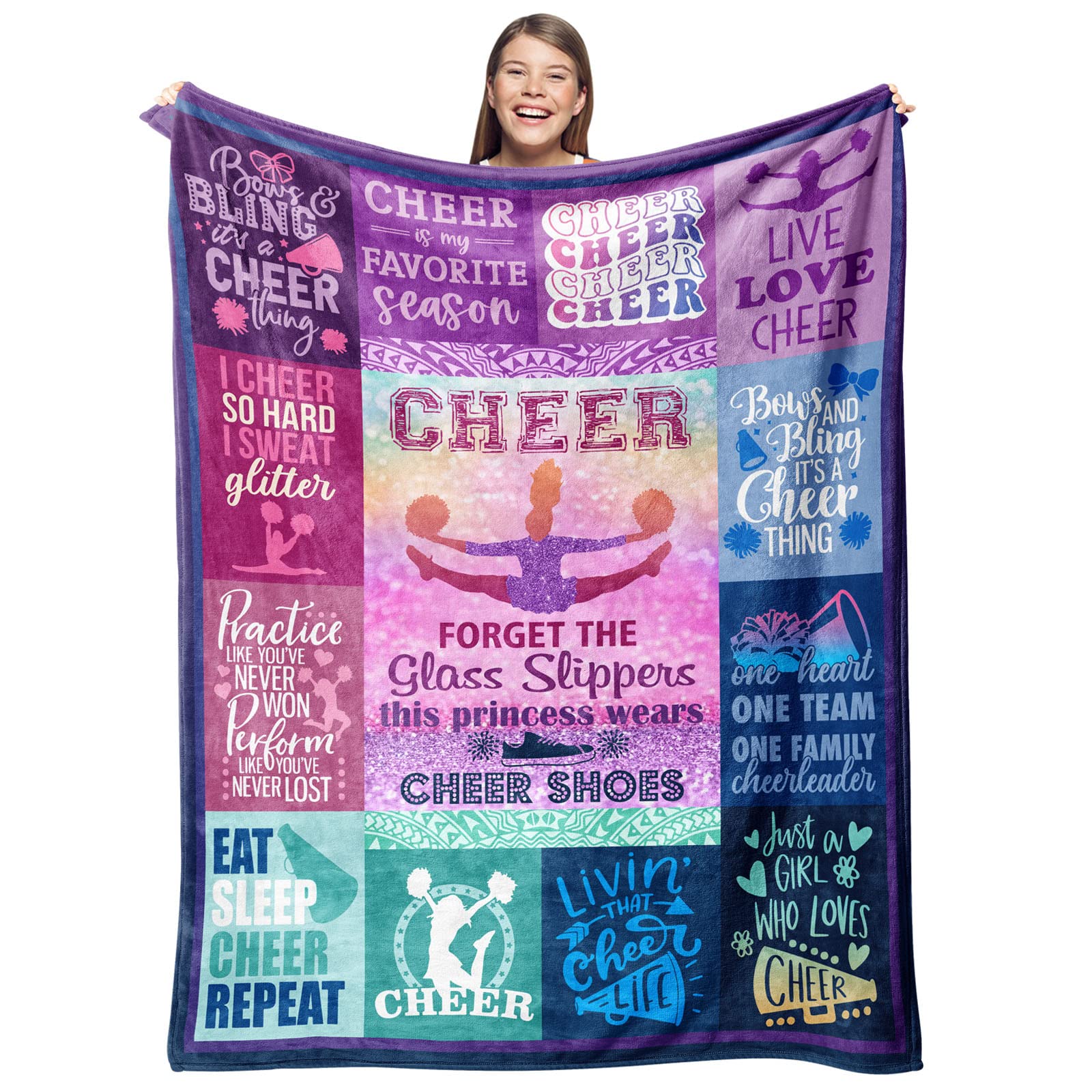Gevuto Cheerleader Gifts Blanket 50'X60' - Cheer Gifts For Cheerleaders - Cheerleading Gifts Throw - Gifts For Cheerleaders -