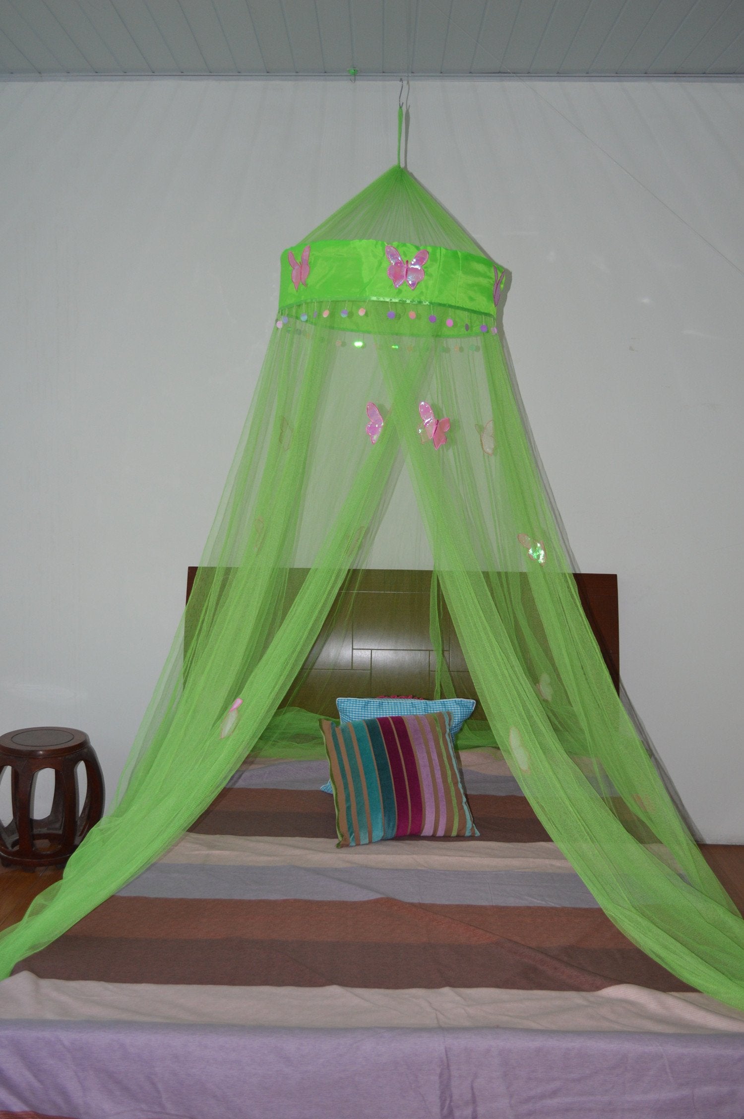 Octorose Butterfly Round Hoop Bed Canopy | Hanging Canopy Bed Decor | Fits Full Crib, Kids Beds, Twin, Queen, & King |Cute & Aes