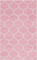 Unique Loom Trellis Frieze Collection Area Rug - Rounded (2' x 3' 1'' Rectangle Light Pink/Ivory)