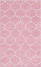 Unique Loom Trellis Frieze Collection Area Rug - Rounded (2' x 3' 1'' Rectangle Light Pink/Ivory)