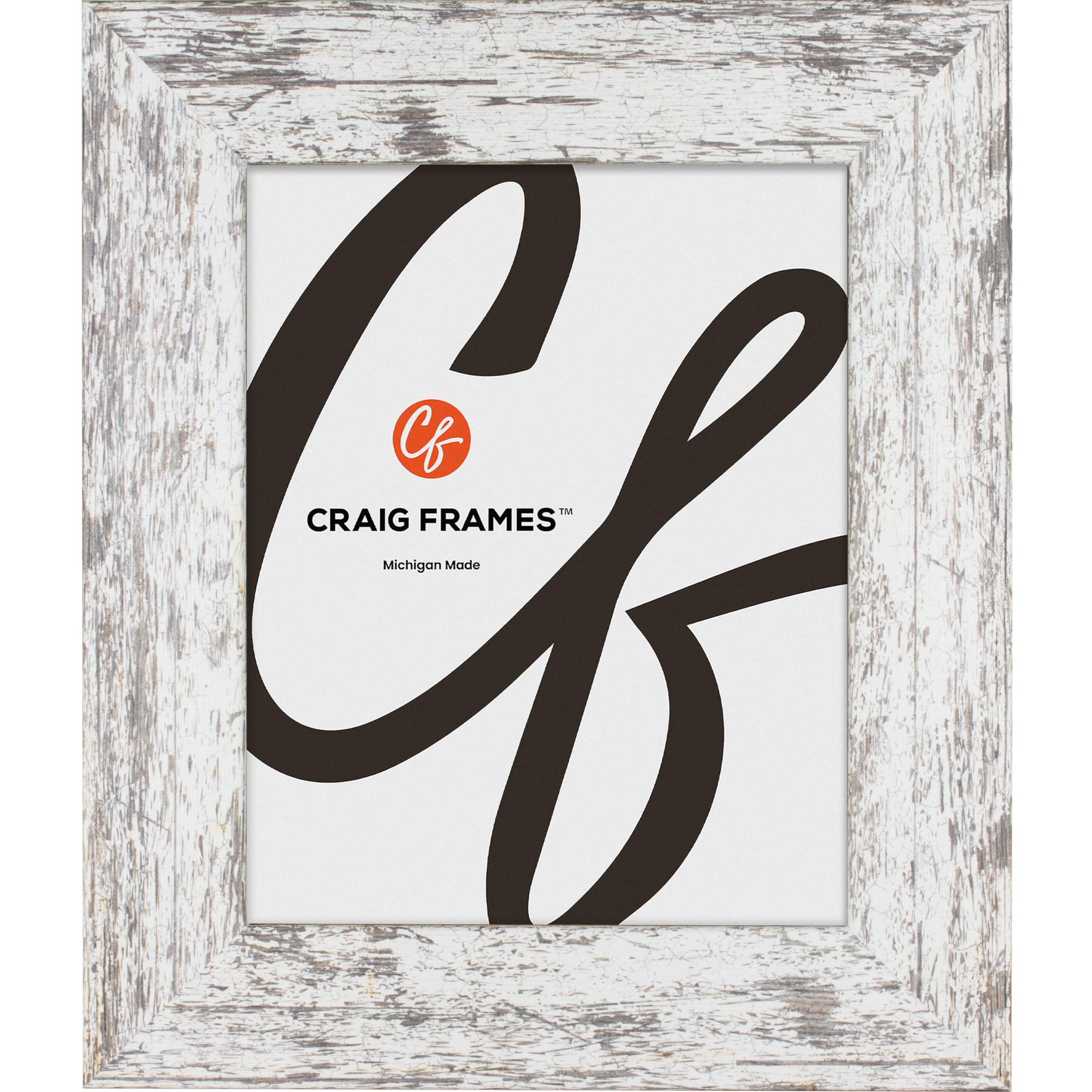 Craig Frames American Barn, 26x28 Picture Frame, Faux Barnwood, White