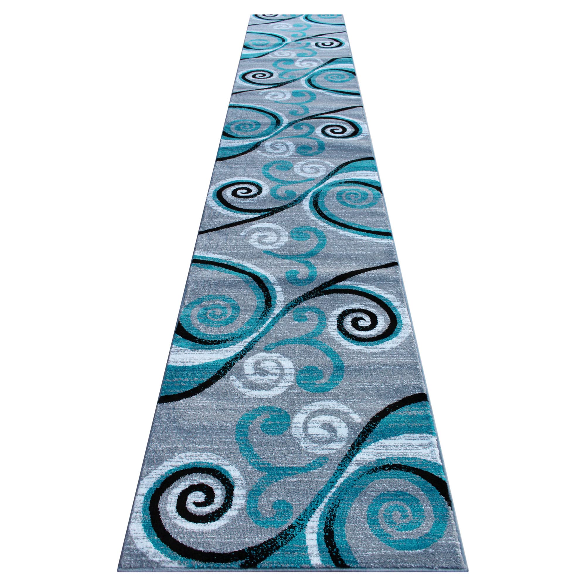 Flash Furniture Valli Collection Area Rug - High Pile Turquoise Olefin Rug - 3' X 16' Area Rug - Jute Backing - Hallway, Entryway, Bedroom, Living Room