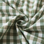 Mywinlle Sage Green Plaid Ruffle Throw Pillow Covers For Couch 20''X20'',2 Pack Vintage Checkered Washed Cotton Pillow Cases For