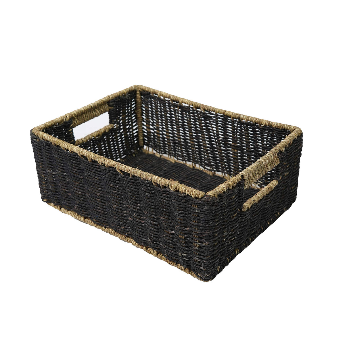 KADAM HAAT Rectangular Basket for Towel, Handcrafted Sabai Grass Storage Basket for Cosmetics, Toiletry, Bathroom and Amenities,