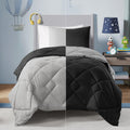 Comfort Spaces Vixie Reversible Comforter Set - Trendy Casual Geometric Quilted Cover, All Season Down Alternative Cozy Bedding,