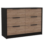 Palmer 2 Piece Bedroom Set, Armoire + Drawer Dresser, Black/Pine