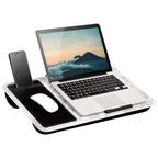 Lapgear Home Office Lap Desk - Left-Handed - With Mouse Pad, Device Ledge, And Phone Holder - White Marble - Fits Up To 15.6 Inc