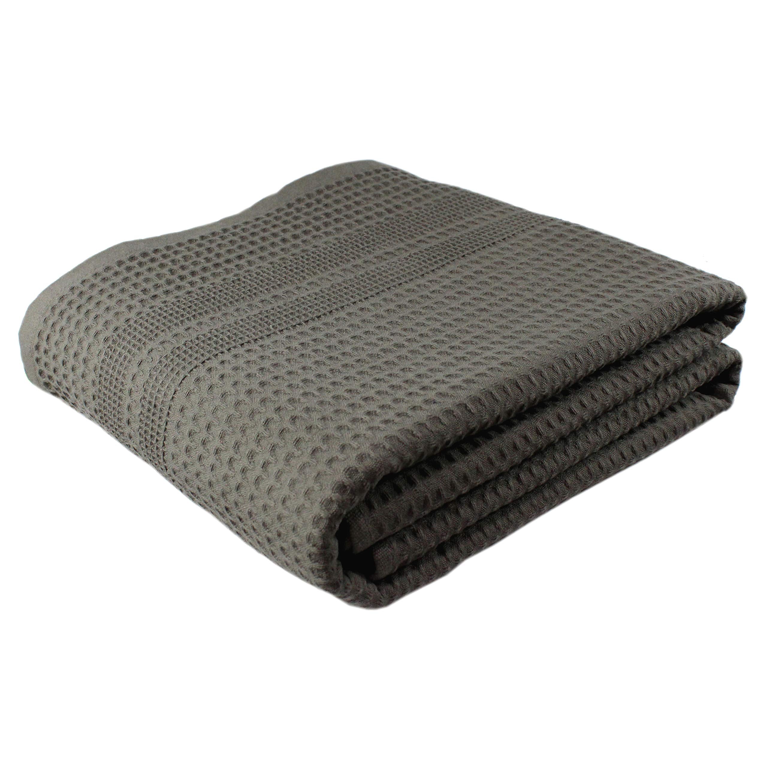 GILDEN TREE Waffle Towels Quick Dry Lint Free Thin Bath Sheets 40x80 Oversized Extra Large for Adults, Classic Style (Stone)