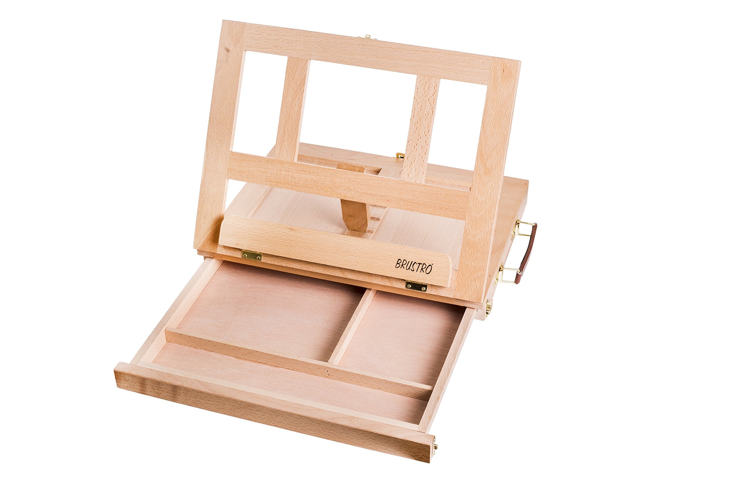 Brustro Artists Small Desk Box Easel, Holds Canvases Upto 11.8